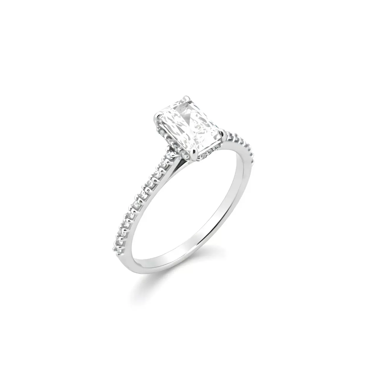 Prsten sa laboratorijskim dijamantima radiant cut tcw 1.32 ct Prsten sa laboratorijskim dijamantima radiant cut tcw 1.32 ct